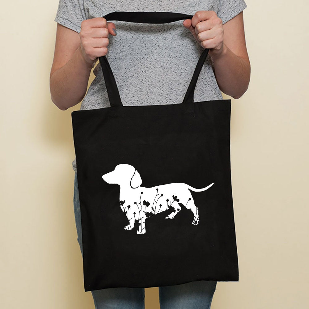 Sausage Cute Pet Dog Printed Canvas Bag