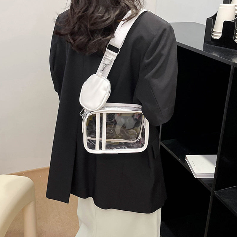 Women's Simple Transparent Shoulder Bag Fashion Messenger Bag