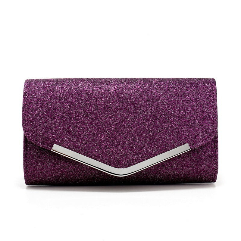 Frosted Sequins Light Luxury Dinner Bag High-grade Metal Decoration