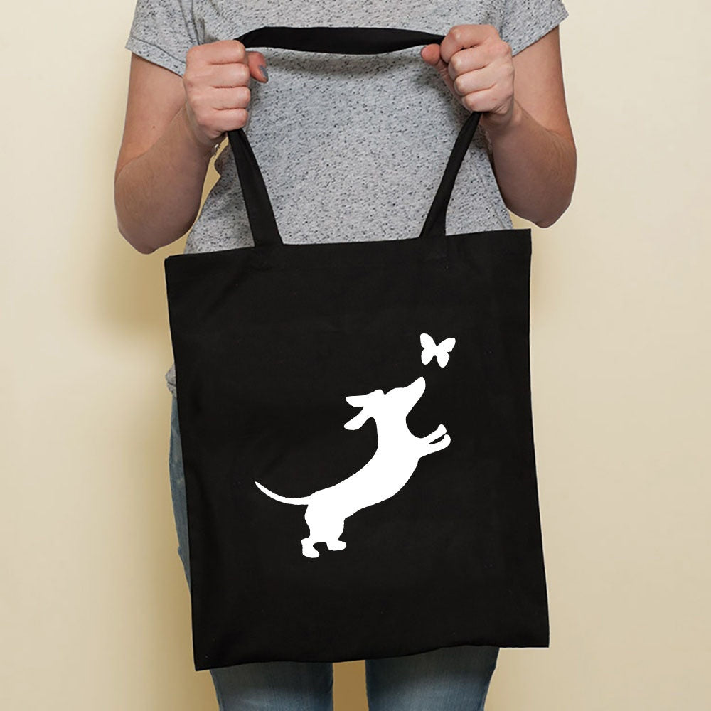 Sausage Cute Pet Dog Printed Canvas Bag
