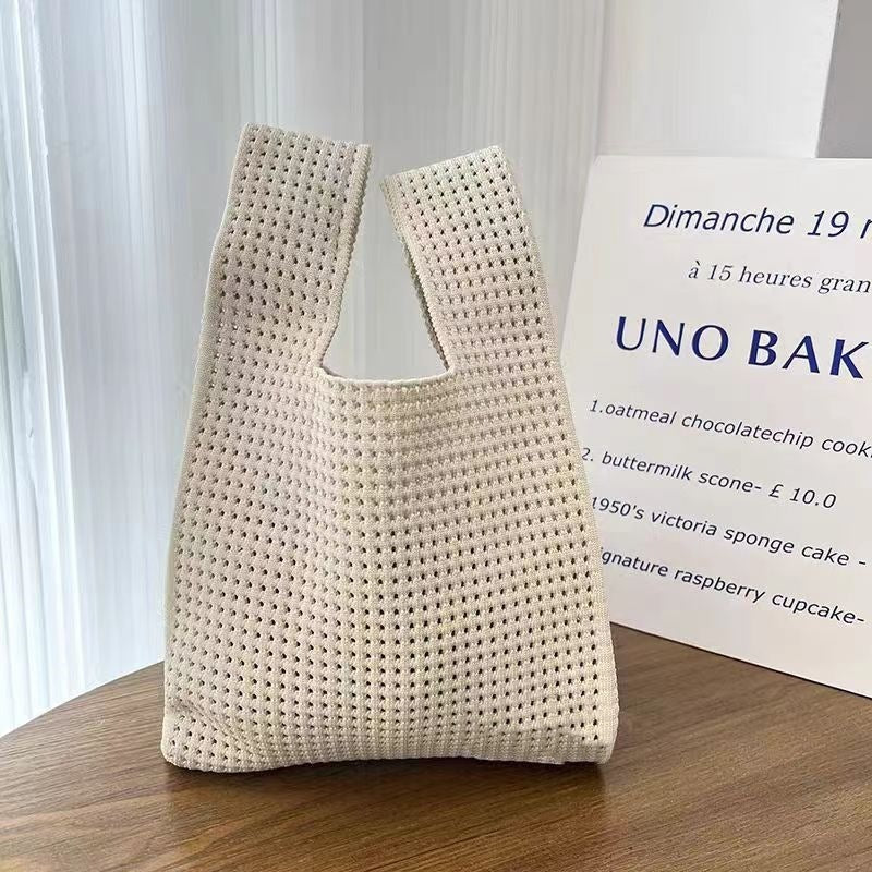 Simple Retro Hollow Knitted Handbag For Women