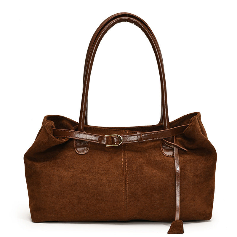 Retro Large-capacity Suede Shoulder Tote Bag