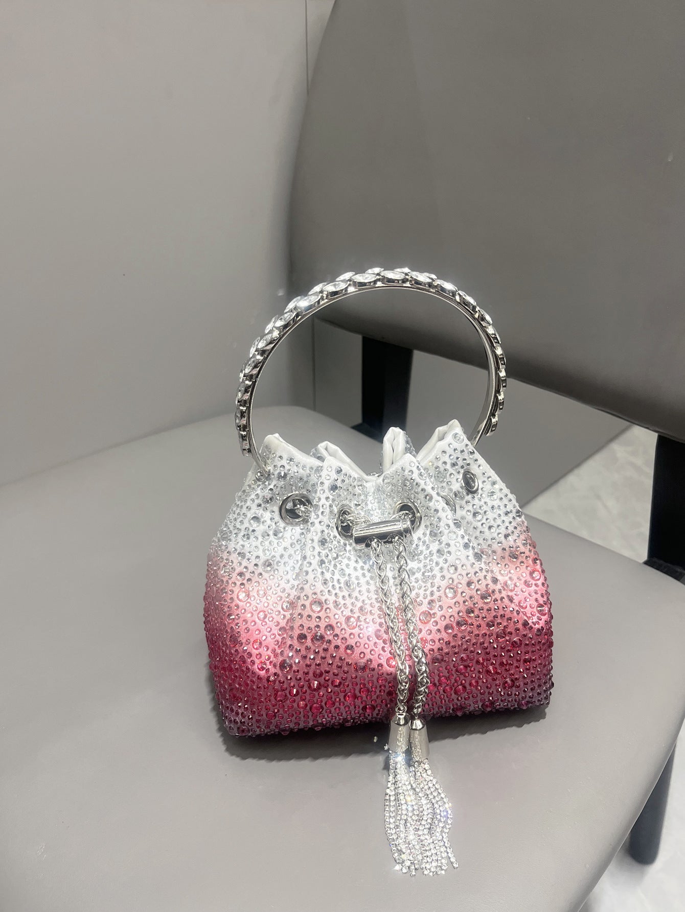 Drawstring Rhinestone Bag Shoulder Crossbody Handbag Women's Bag