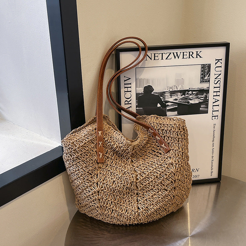 Straw Bag Holiday Shoulder Bag Fashion Woven Tote Bag
