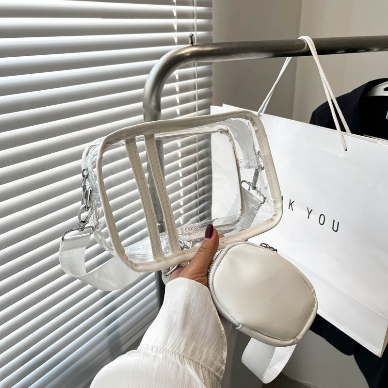 Women's Simple Transparent Shoulder Bag Fashion Messenger Bag