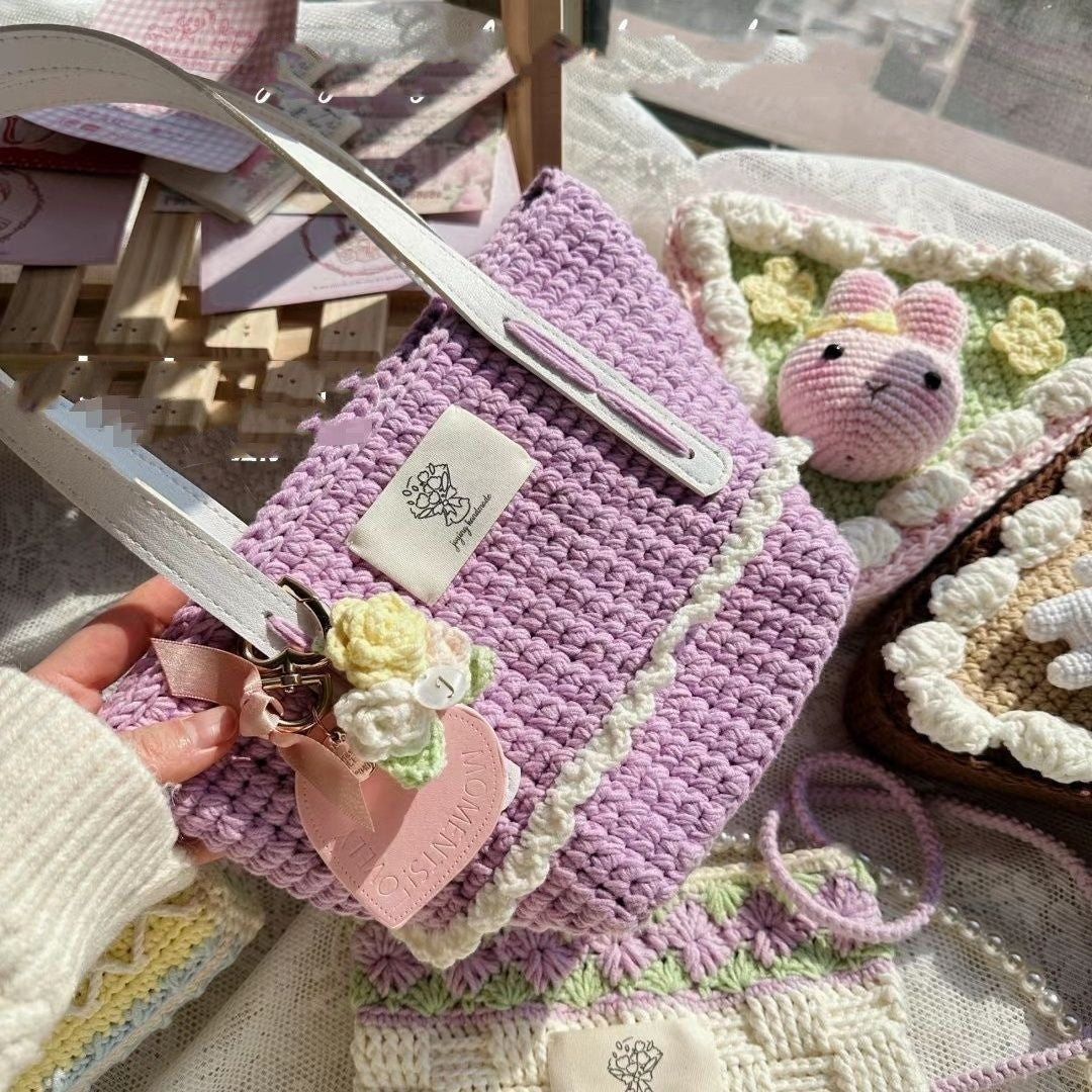 Wool Crocheted Bear Portable Shoulder Bag
