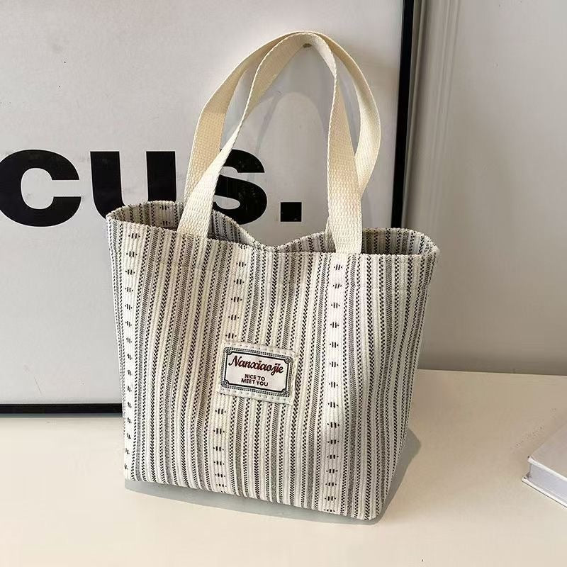 Japanese Style Corduroy Bag Ins Large Capacity