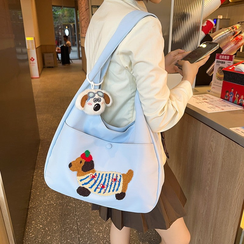 Japanese Style Large Capacity Cute Sausage Dog Commuting Shopping Bag