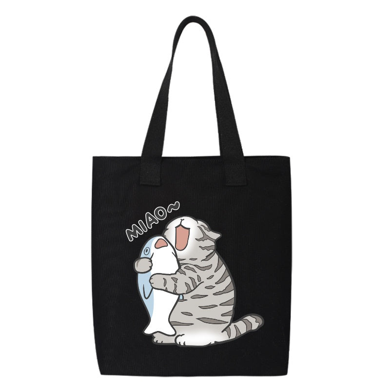 Shiba Inu Male And Female Shoulder Bag Canvas Large Capacity