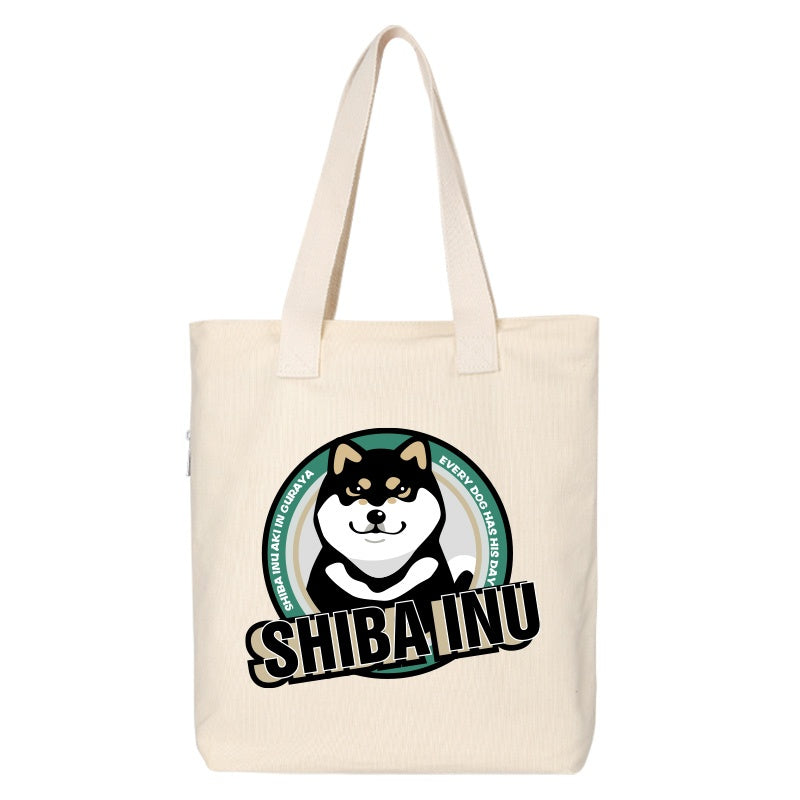 Shiba Inu Male And Female Shoulder Bag Canvas Large Capacity