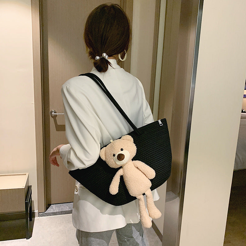 Woven Bag Large Capacity Cute Cotton And Linen