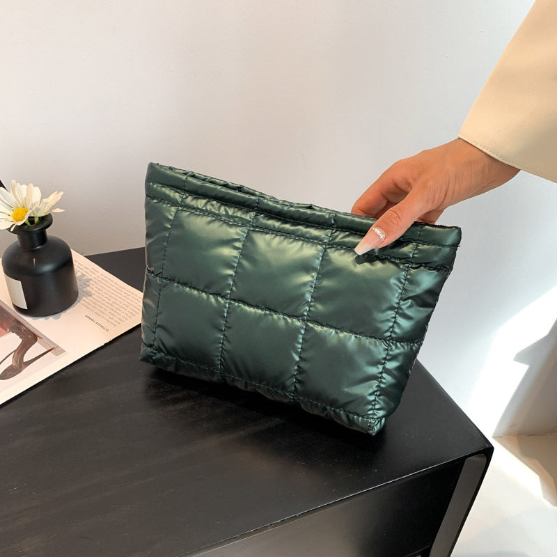 Simple All-match Plaid Embroidery Thread Clutch