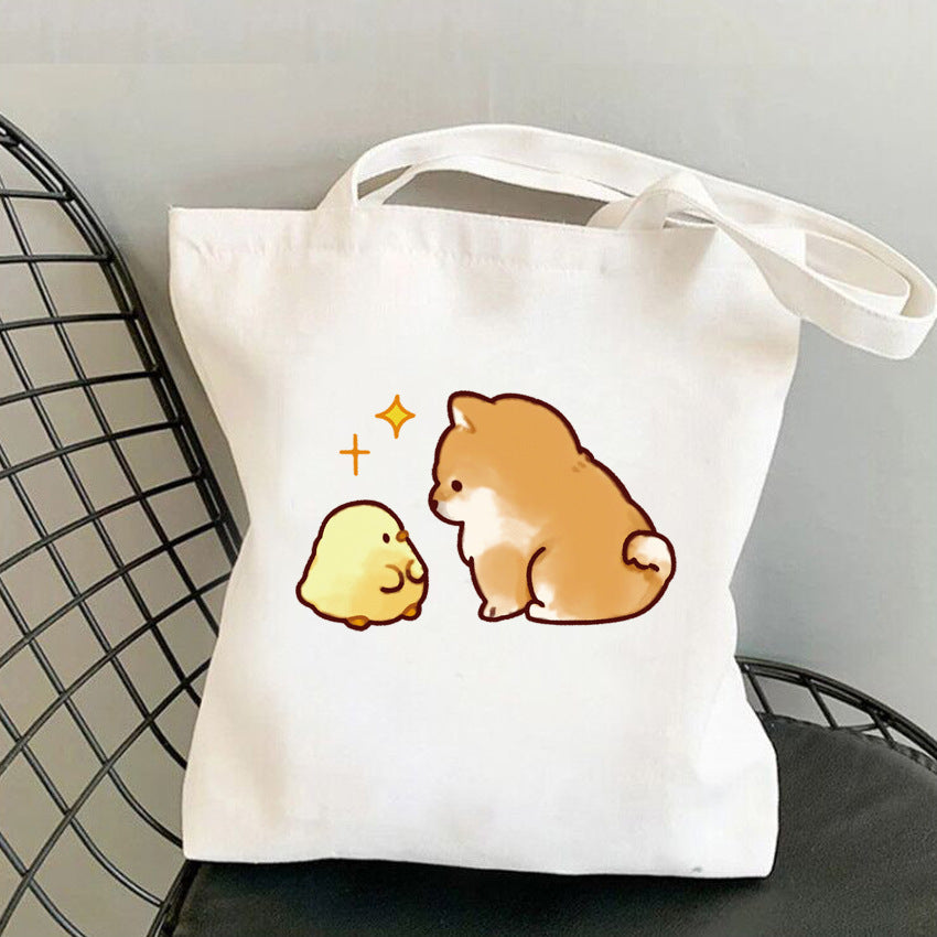 One-shoulder Animal Pattern Canvas Women's Bag