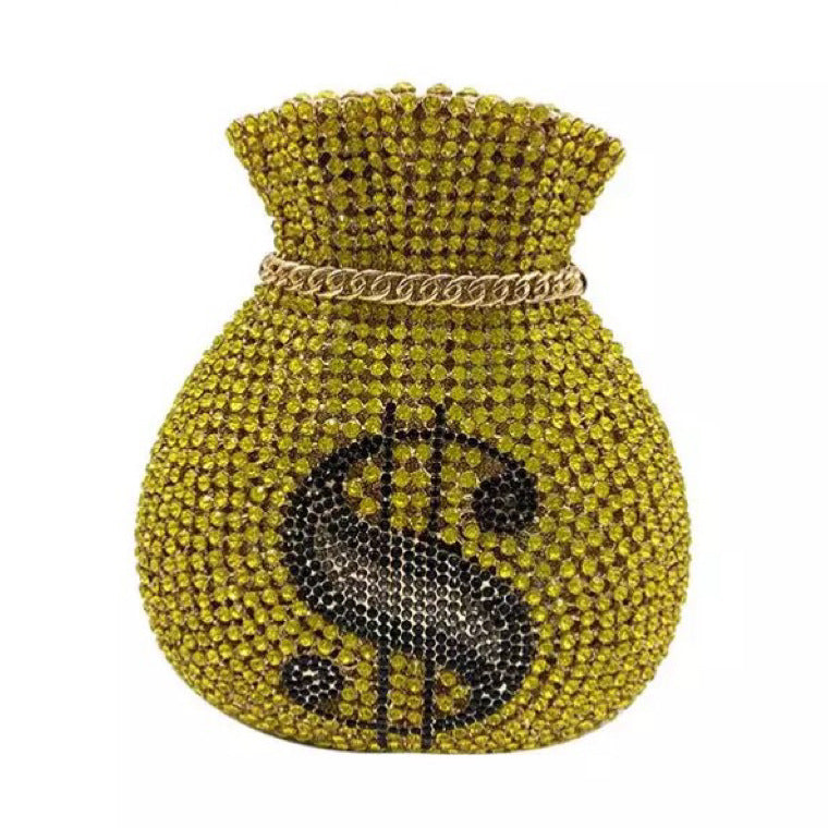 Trade Hollow Metal Purse Full Diamond Clutch