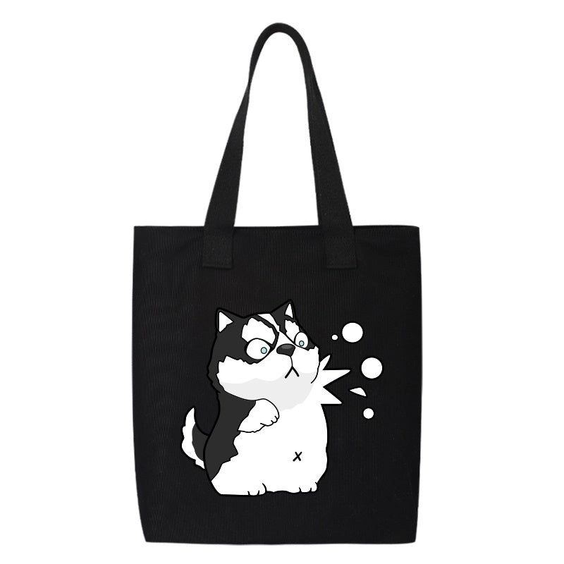Shiba Inu Male And Female Shoulder Bag Canvas Large Capacity