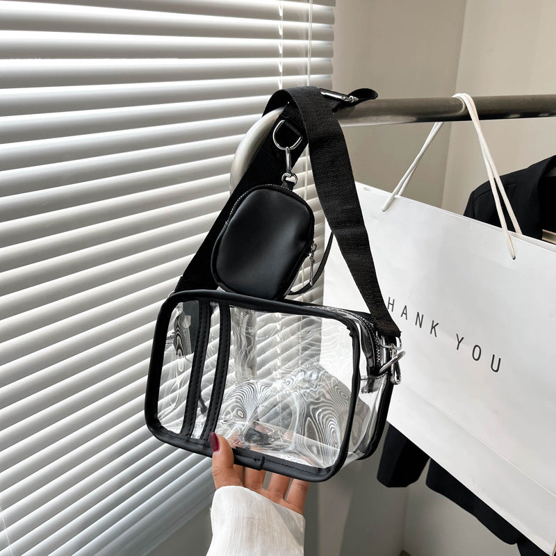 Women's Simple Transparent Shoulder Bag Fashion Messenger Bag