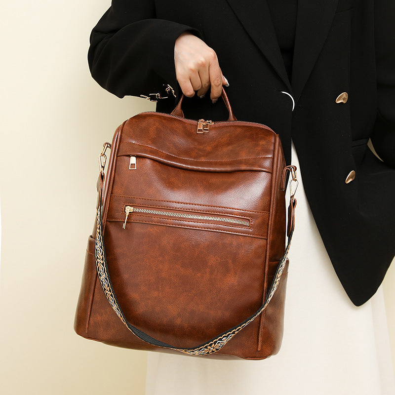 Retro College Students' Backpack Trendy High-end Sense