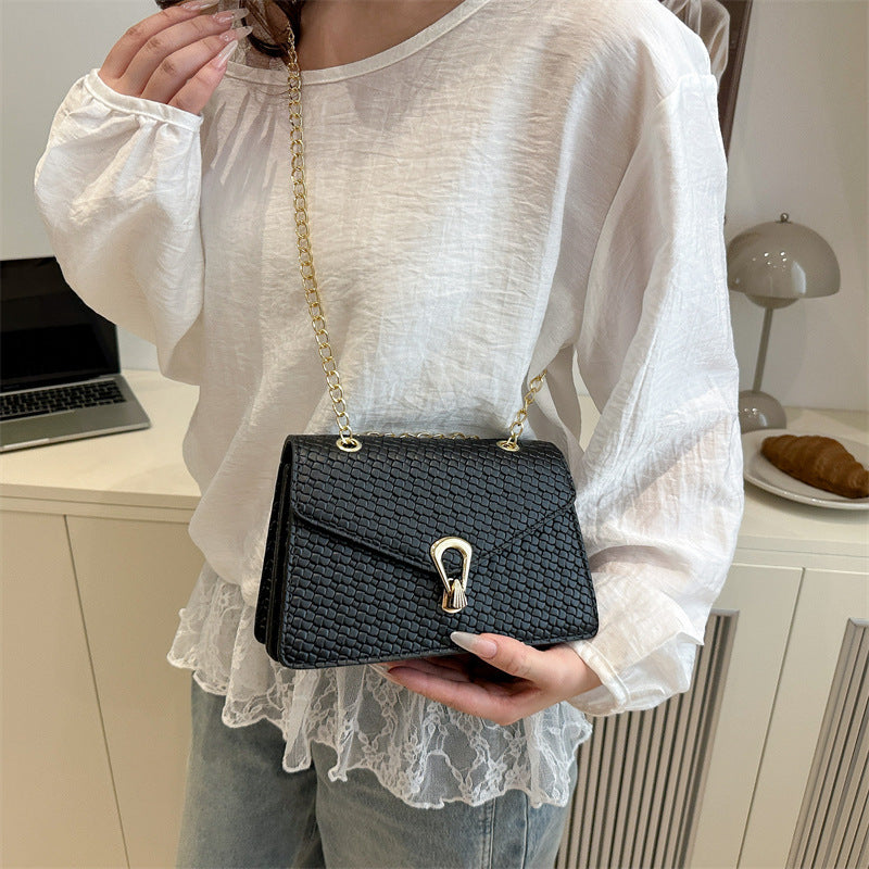 Women's Classic Woven Lock Small Square Bag