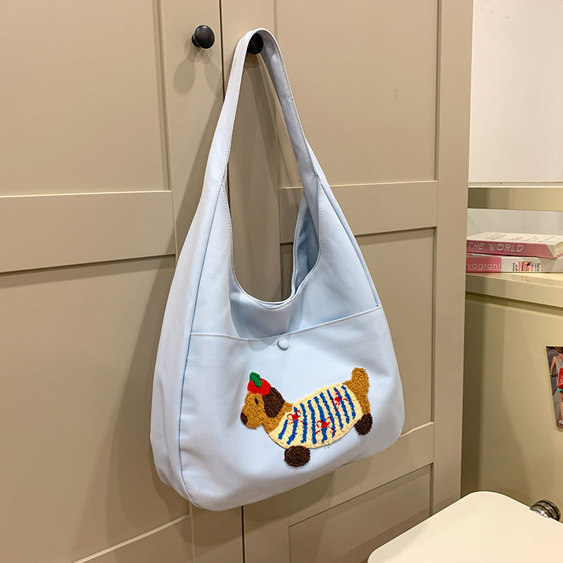 Japanese Style Large Capacity Cute Sausage Dog Commuting Shopping Bag