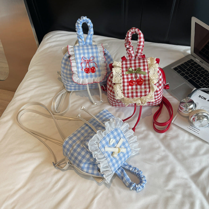 Sweet Lace Mini Checkered Backpack