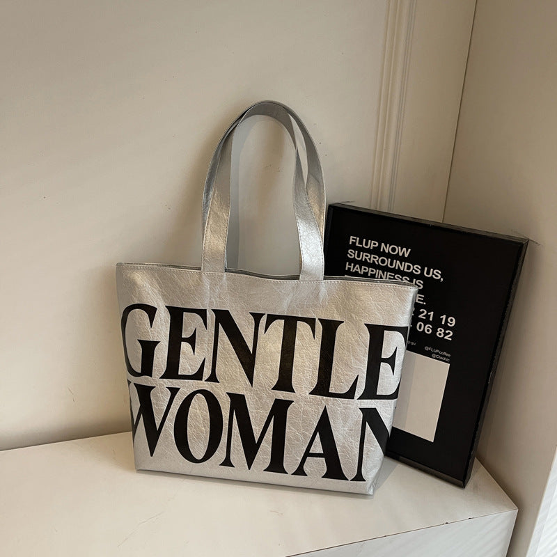 Tyvek Casual Cool Letter Printing Large Capacity Totes