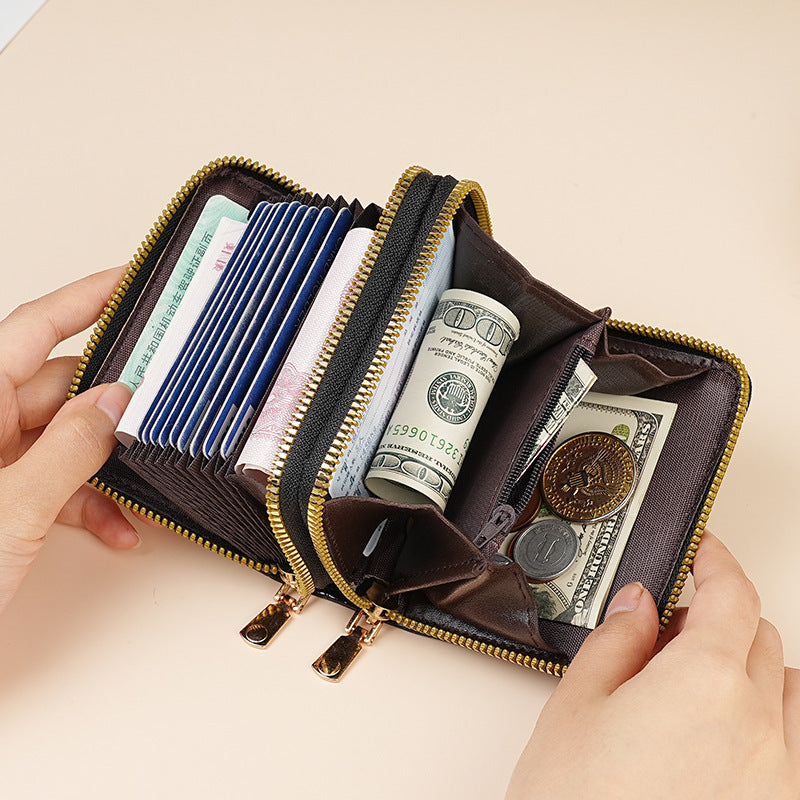 Large Capacity Card Sleeve Zipper Coin Purse For Women