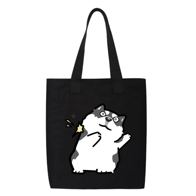 Shiba Inu Male And Female Shoulder Bag Canvas Large Capacity