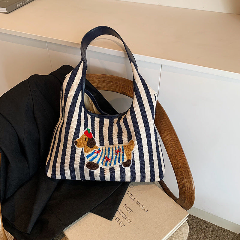 New Embroidery Cartoon Anime Large Capacity Shoulder Bag