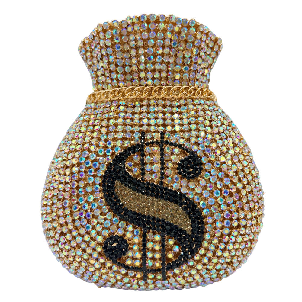 Trade Hollow Metal Purse Full Diamond Clutch