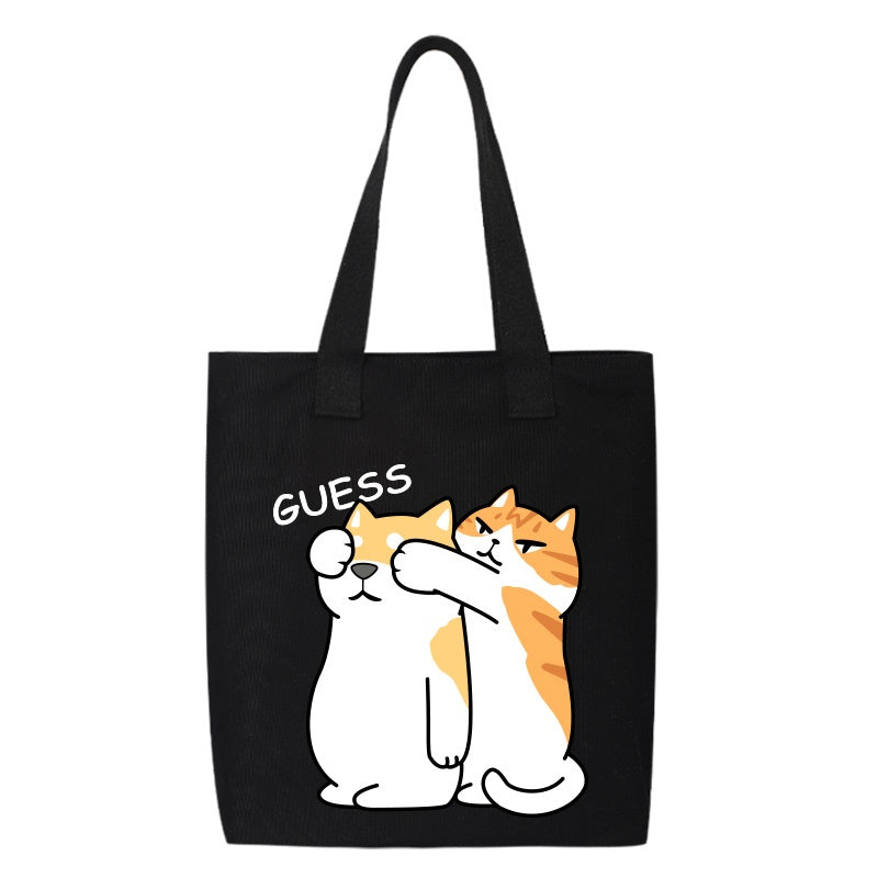 Shiba Inu Male And Female Shoulder Bag Canvas Large Capacity
