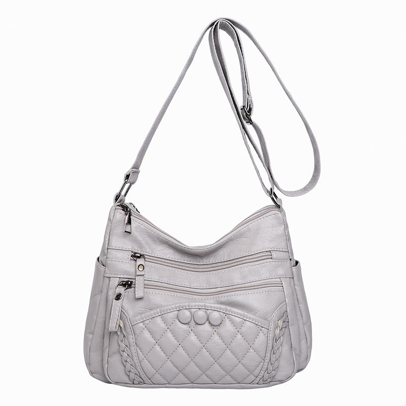 Soft Leather Retro Women's Shoulder Bag Large Capacity