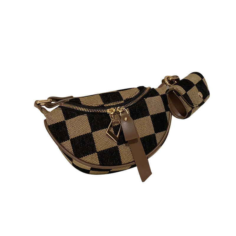New Western Style All-matching Chessboard Plaid Crossbody Bag