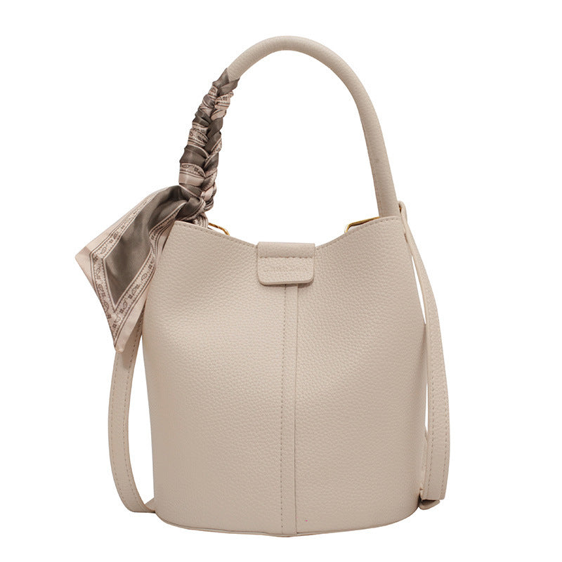 Lychee Pattern Textured Handbag Women's Bag Western Style