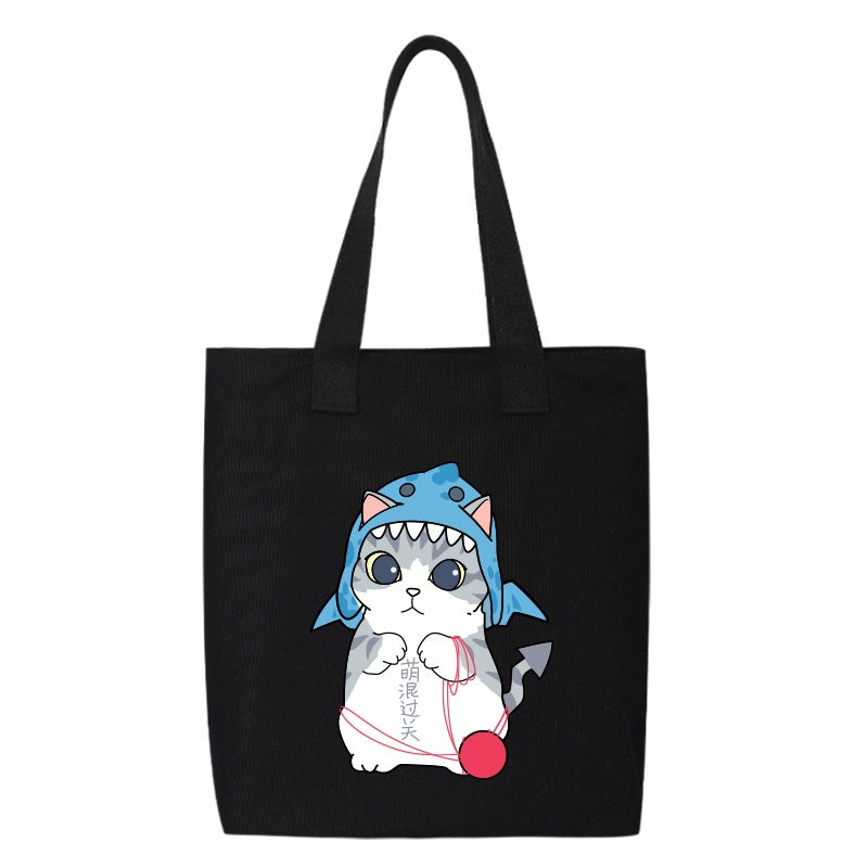 Shiba Inu Male And Female Shoulder Bag Canvas Large Capacity