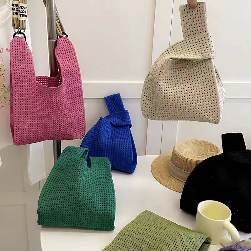 Simple Retro Hollow Knitted Handbag For Women