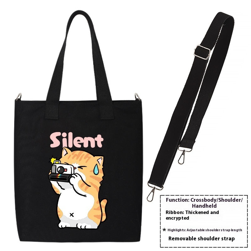 Shiba Inu Male And Female Shoulder Bag Canvas Large Capacity