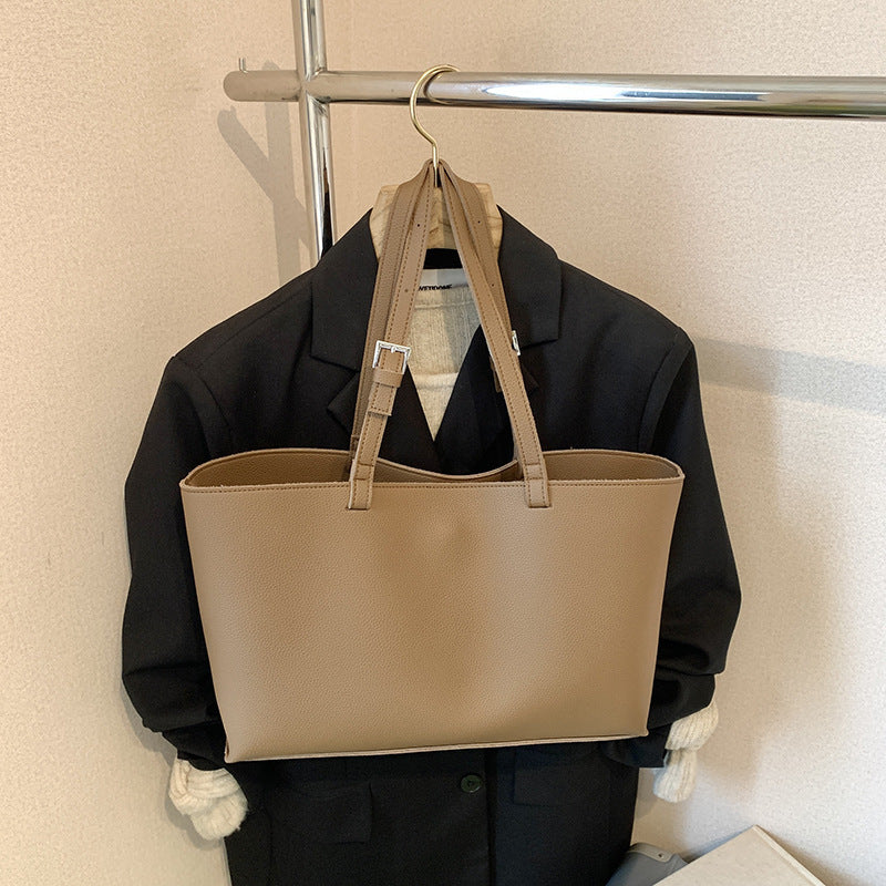 Solid Color Casual Portable Women's Commuter Tote