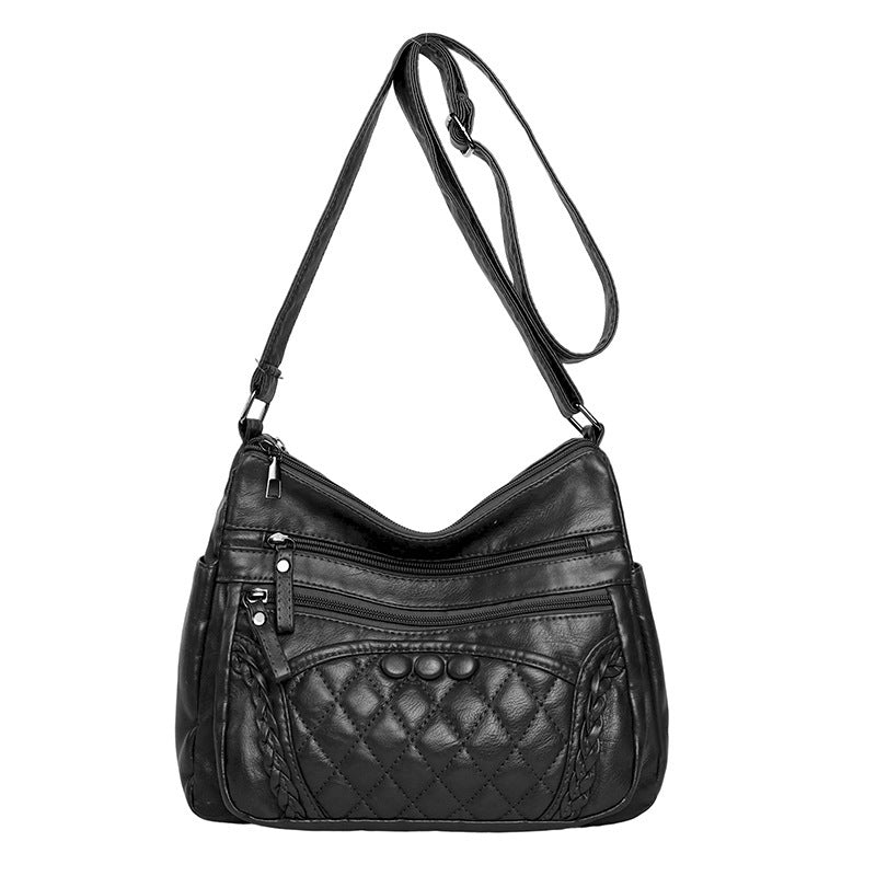 Soft Leather Retro Women's Shoulder Bag Large Capacity