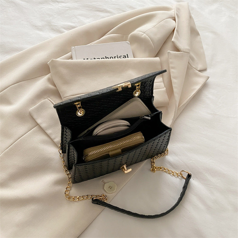 Women's Classic Woven Lock Small Square Bag