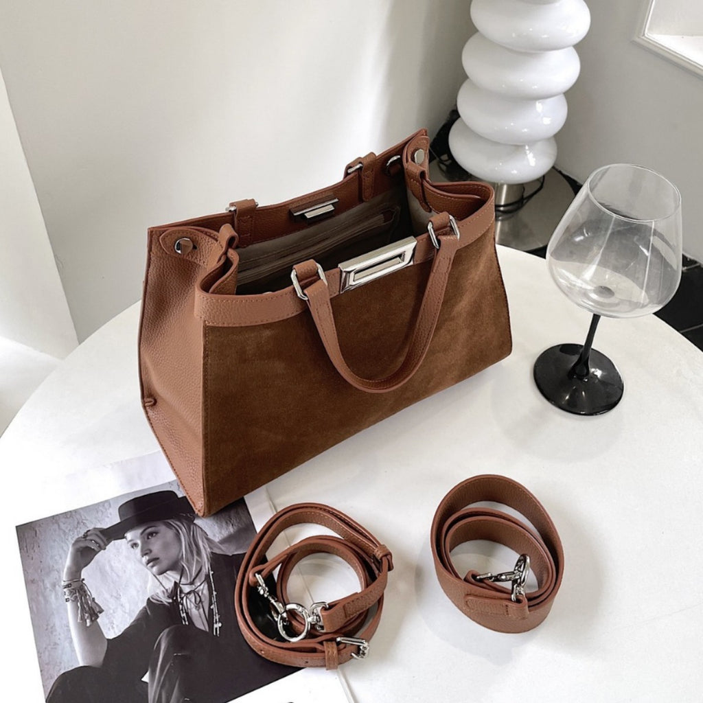 Frosted Cowhide All-match Commuter Shoulder Messenger Bag