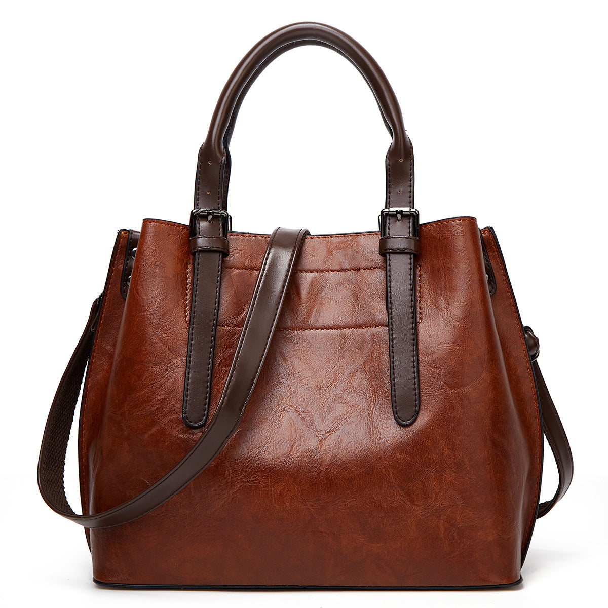Retro Handbag Contrast Shoulder Women Bag Big Bag