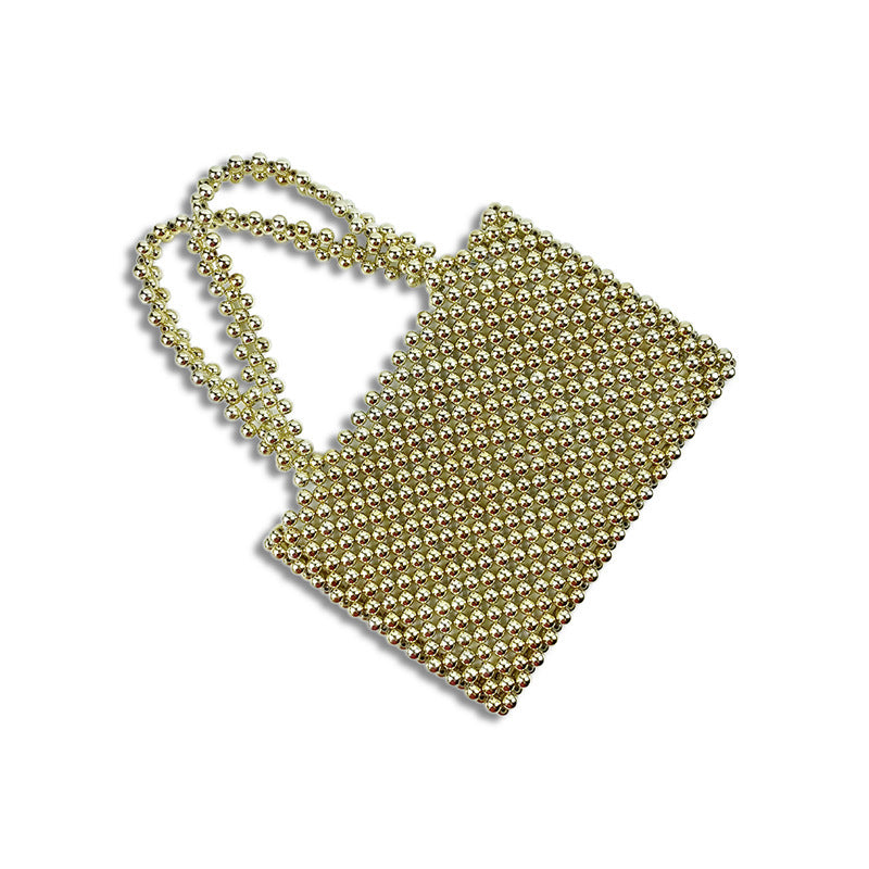 Hand-woven Metal Beads Steamed Crystal Bun Pearl Bag