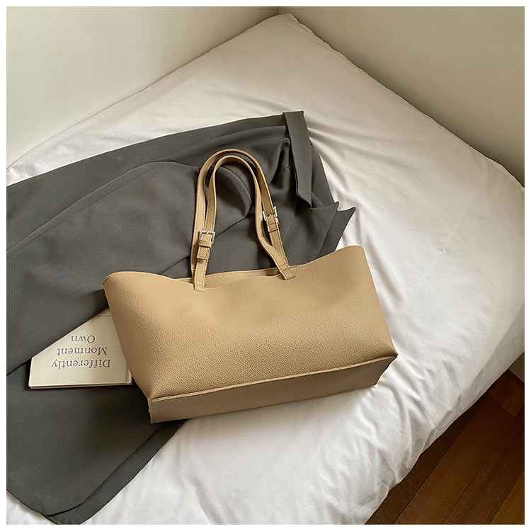 Solid Color Casual Portable Women's Commuter Tote