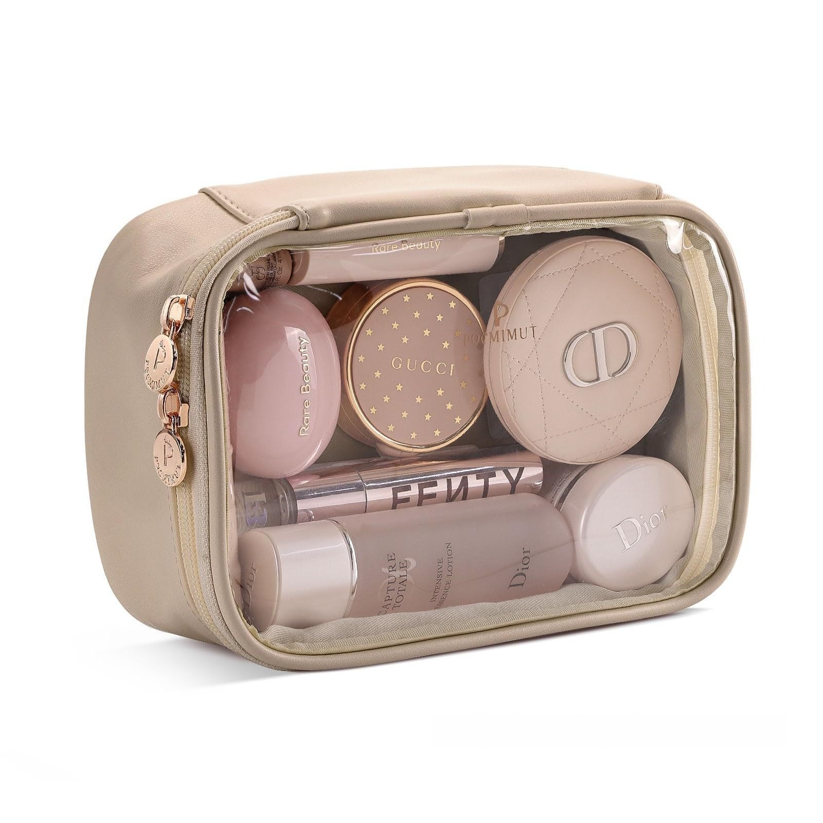 Leather Transparent Cosmetic Bag Travel Essential