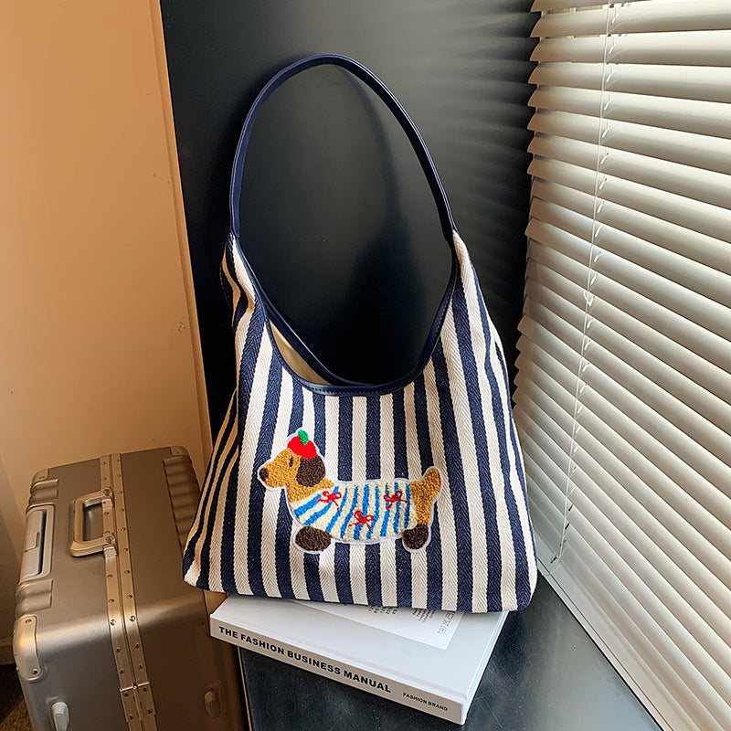 New Embroidery Cartoon Anime Large Capacity Shoulder Bag