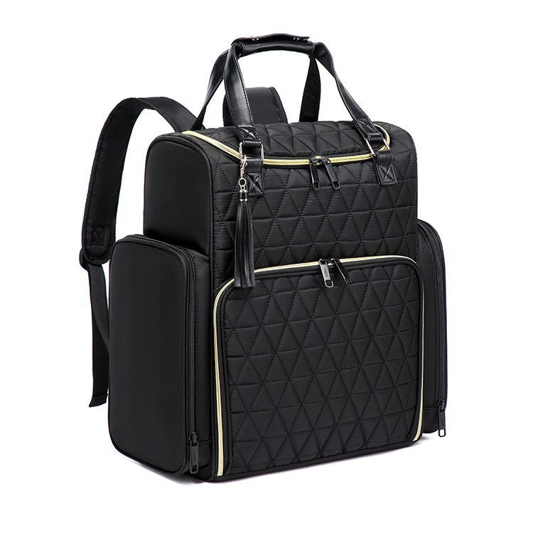 Large Capacity Nail Polish Cosmetic Bag Double Layer Nail Art Storage Tote Shoulders