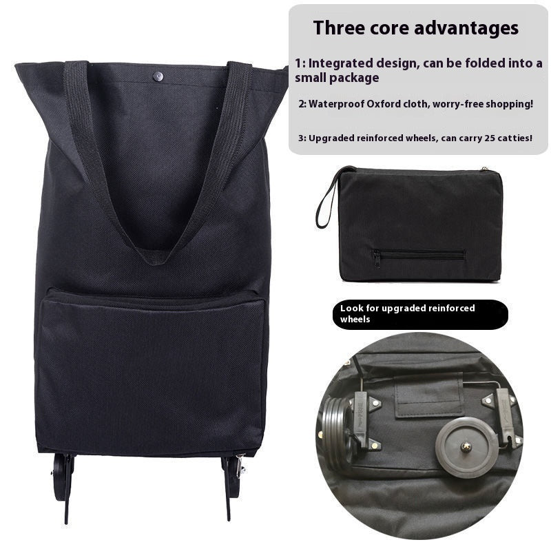 Hand-pulled Shopping Cart Folding Tugboat Bag Handbag
