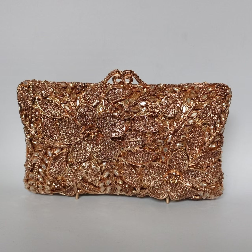 Flower Diamond Banquet Rhinestone Clutch Bridal Wedding Bag