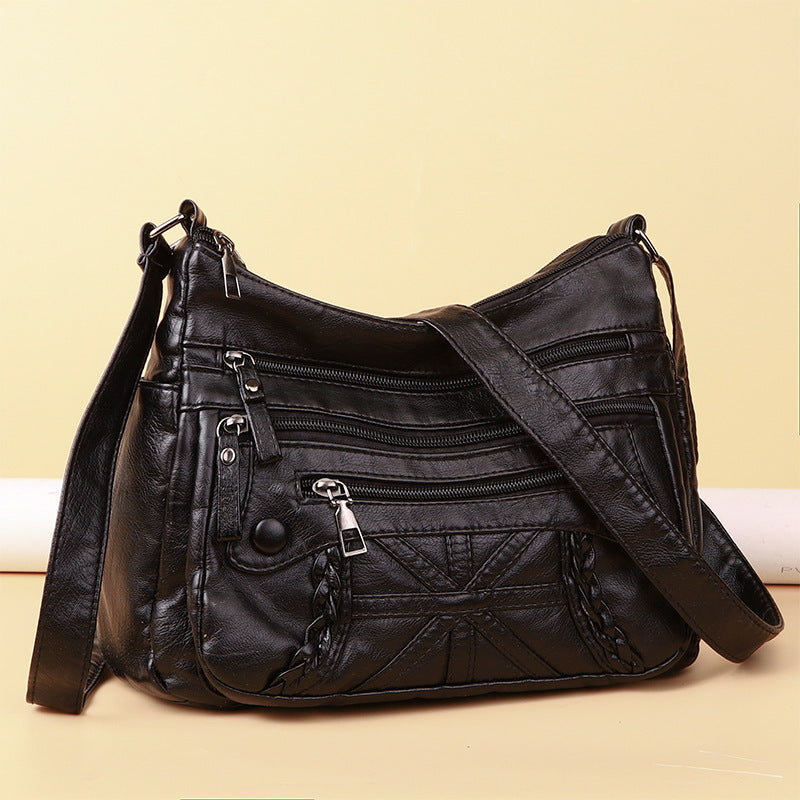 Casual Messenger Bag Fashionable Versatile Multi-layer Multi-pocket