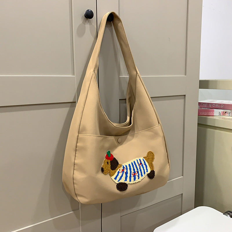 Japanese Style Large Capacity Cute Sausage Dog Commuting Shopping Bag